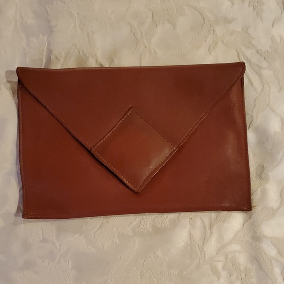 Handbags - Vintage Brown Leather Envelope Clutch